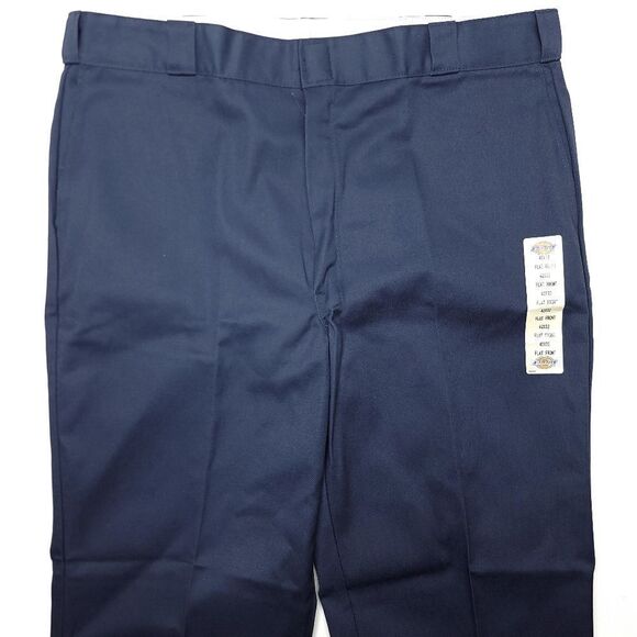 Vintage NWT Dickies 874 Twill Work Pants 42x32 Blue Stain Release 14" Rise - Picture 2 of 7
